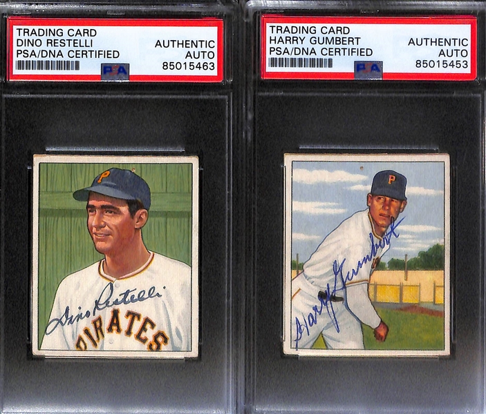 (8) 1950 Bowman Signed Cards w. Coogan, Clark, Lake, Berry, Litwhiler, Papai, Restelli, and Gumbert (PSA/DNA Certified) 