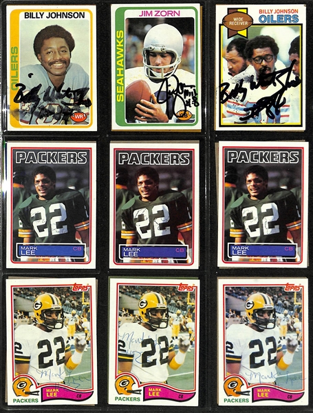 Lot of Over (490) Signed Football Cards w. Franco Harris, (2) Archie Manning, + (JSA Auction Letter) 