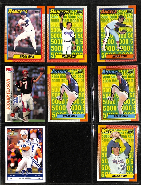 Lot of 88 Sports Cards w. Rookie (2 Ozzie Smith, Ron Guidry , Dennis Eckersley) & Stars (Nolan Ryan, Pete Rose, Tom Brady)