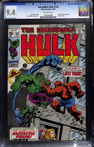 Incredible Hulk #122 (12/69) Graded CGC 9.4