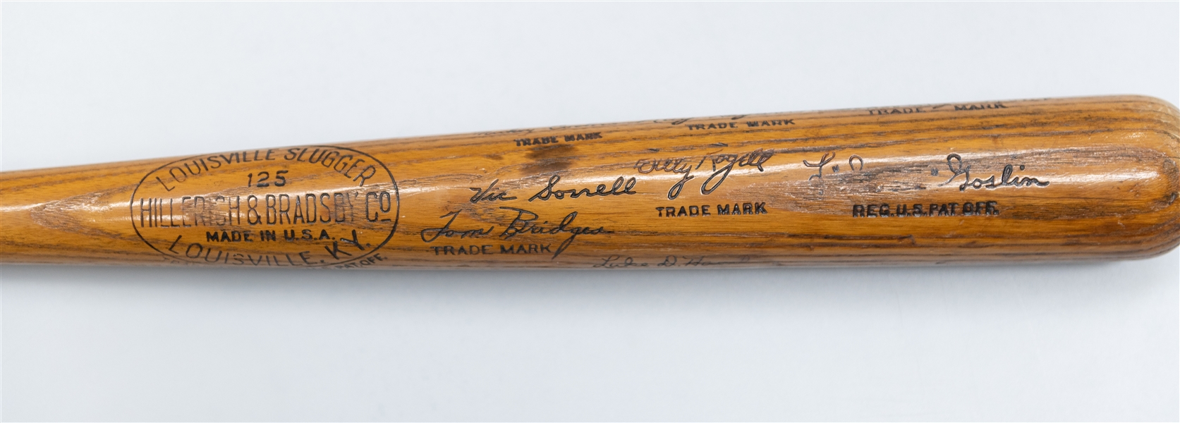 1935 Detroit Tigers World Series Presentation Bat 