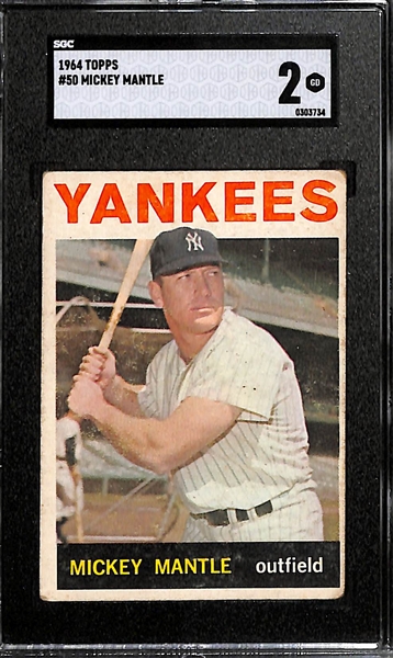 1964 Topps Mickey Mantle #50 Graded PSA 2