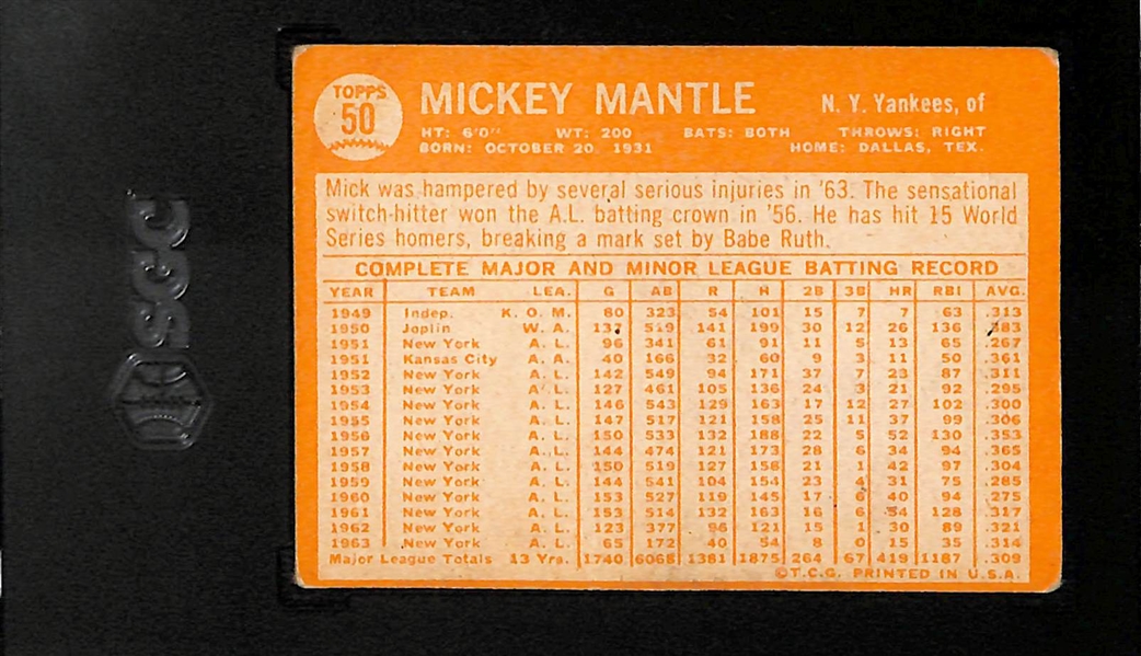 1964 Topps Mickey Mantle #50 Graded PSA 2.5