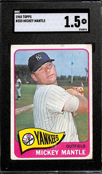 1965 Topps Mickey Mantle #350 Graded PSA 1.5