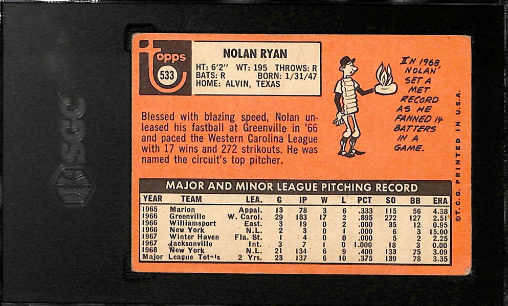 1969 Topps Nolan Ryan #533 Graded SGC 1.5 (2nd Year Card)