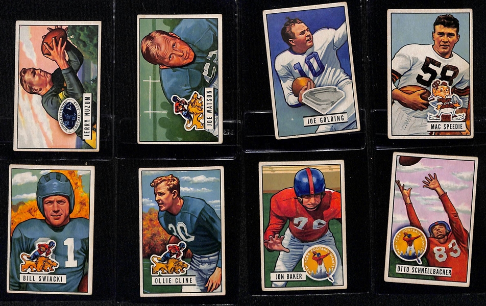 Lot of (23) 1951 Bowman Football Cards w. Y.A. Tittle SGC 4.5 and Bobby Layne SGC 4