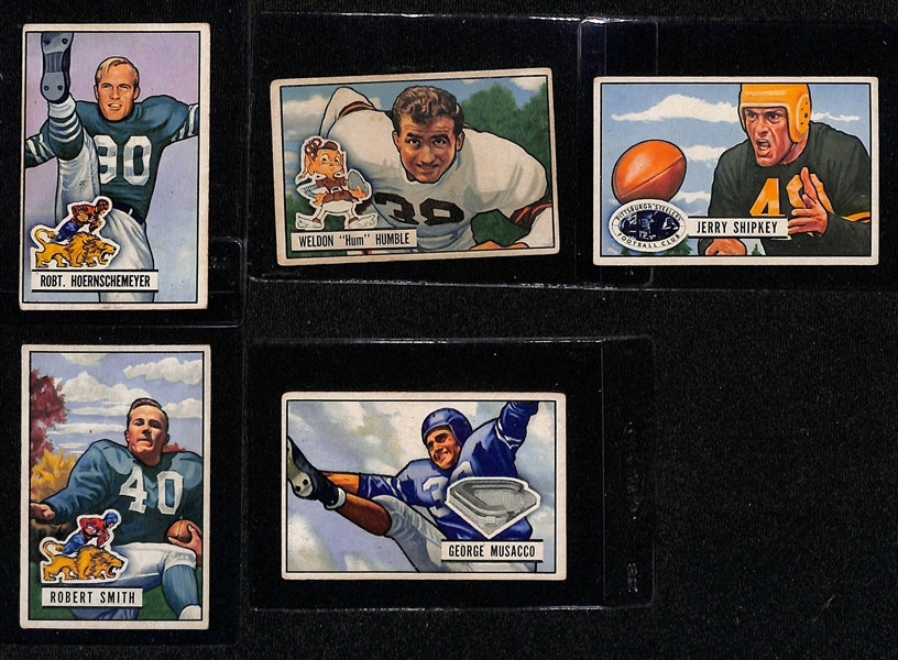 Lot of (23) 1951 Bowman Football Cards w. Y.A. Tittle SGC 4.5 and Bobby Layne SGC 4