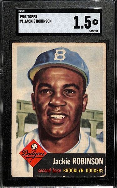 1953 Topps Jackie Robinson #1 Card Graded SGC 1.5