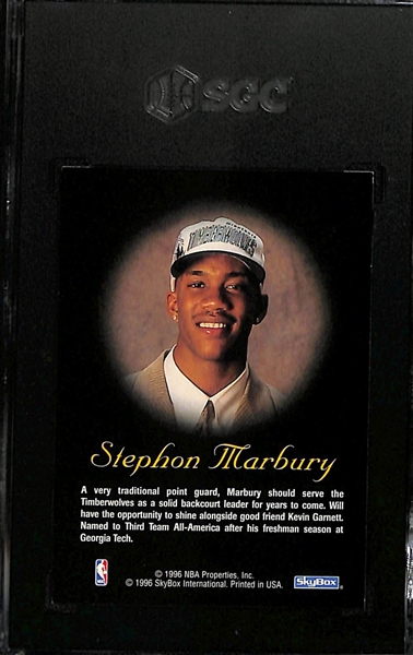 1996-97 Skybox Premium Stephon Marbury Autographics Autograph Rookie Card Graded SGC 8.5