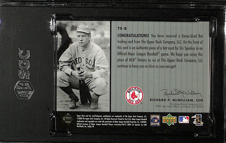 2000 Upper Deck Tris Speaker A Piece Of History Bat Relic Card Graded SGC 9