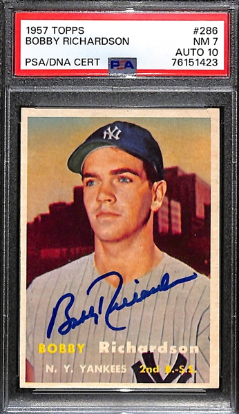 1957 Topps Bobby Richardson Rookie #286 Graded PSA 7  (Auto Grade 10)