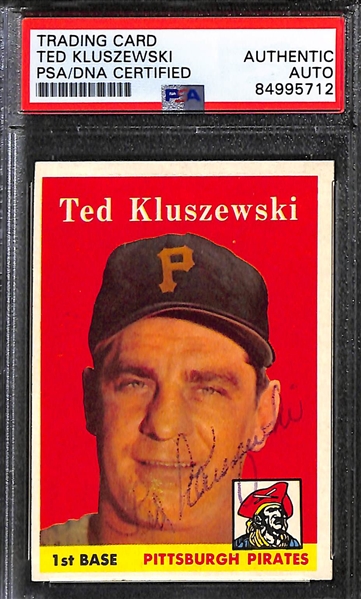 (5) Signed Cards - (2) Ted Kluszewski (1958 & 1960 Topps) & (3) Bobby Richardson (1958, 1959, 1960) - All PSA/DNA Slabbed