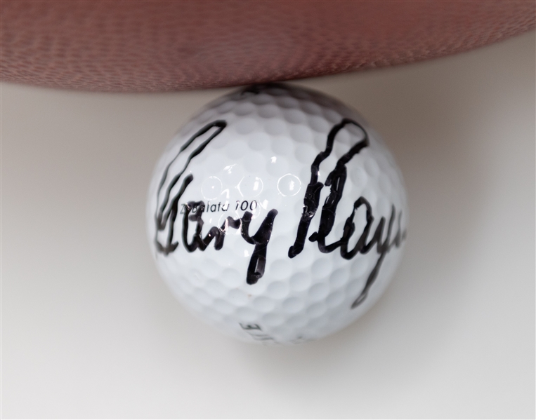 Tim Tebow Autographed Wilson Official Football and Gary Player Autographed Golf Ball (JSA Auction Letter)