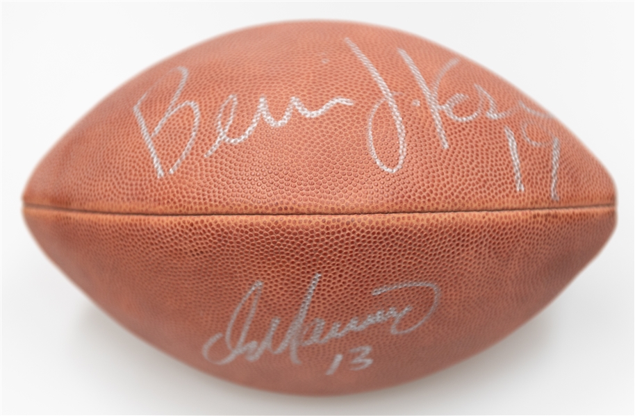 Dan Marino and Bernie Kosar Dual Autographed Official Wilson NFL Football (JSA Auction Letter)