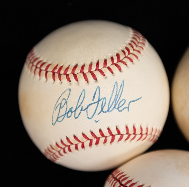 Lot of (5) Autographed Baseballs w. Nolan Ryan, Mike Schmidt, Whitey Ford, Bob Feller, More (JSA Auction Letter)