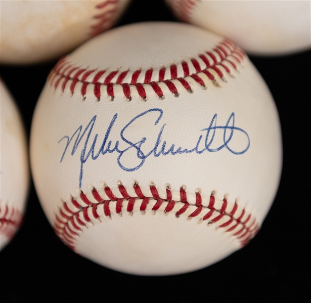 Lot of (5) Autographed Baseballs w. Nolan Ryan, Mike Schmidt, Whitey Ford, Bob Feller, More (JSA Auction Letter)