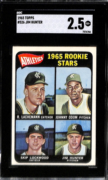 (4) Card Topps Rookie Lot - 1962 Lou Brock (SGC 2), 1958 Orlando Cepeda (SGC 4.5), 1965 Catfish Hunter (SGC 2.5), 1972 Carlton Fisk (SGC 4)