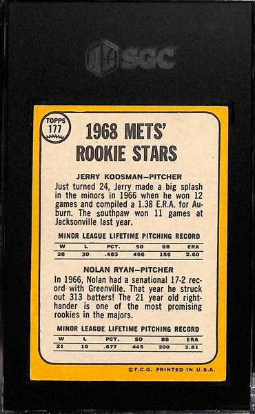 1968 Nolan Ryan Rookie #177 Graded SGC 1