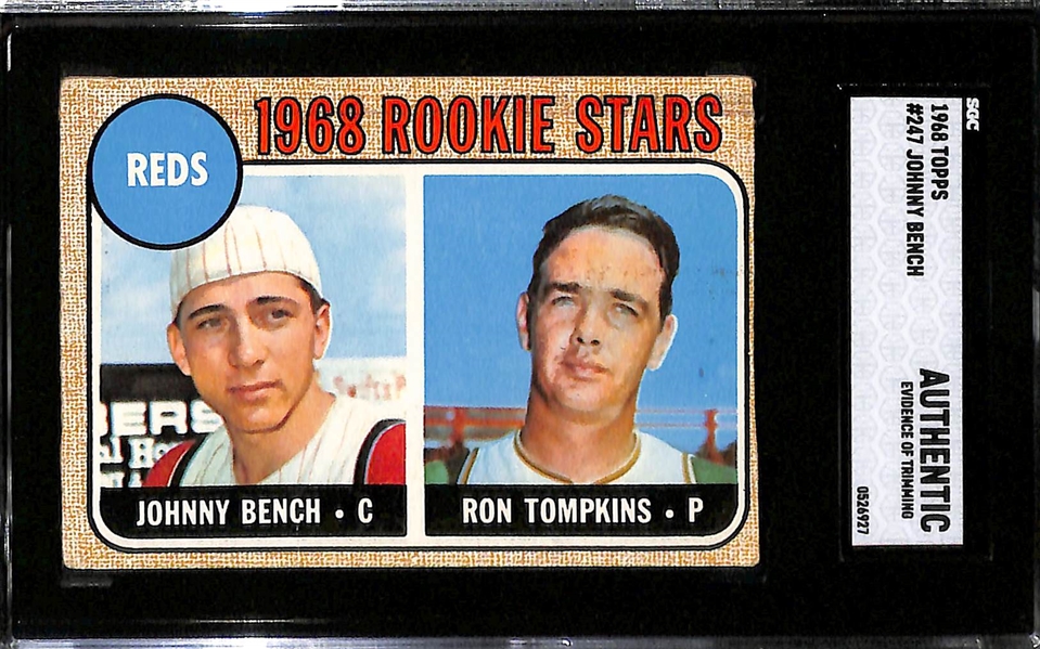 (2) 1968 Johnny Bench Rookie Cards - SGC 2.5 and SGC Authentic