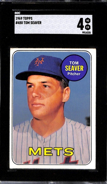 (2) Graded Tom Seaver Topps Cards (2nd & 3rd Year)  - 1968 (SGC 5) & 1969 (SGC 4)