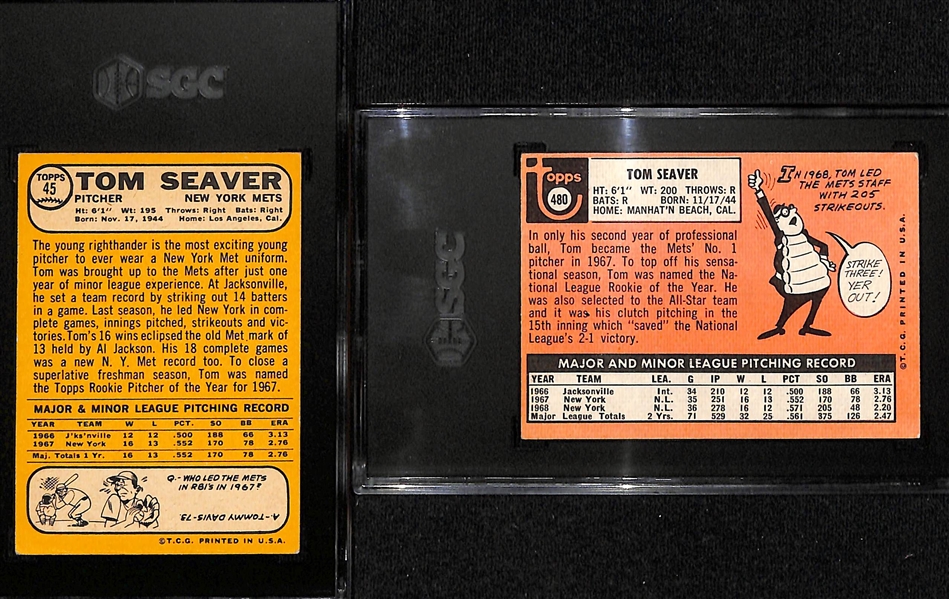 (2) Graded Tom Seaver Topps Cards (2nd & 3rd Year)  - 1968 (SGC 5) & 1969 (SGC 4)