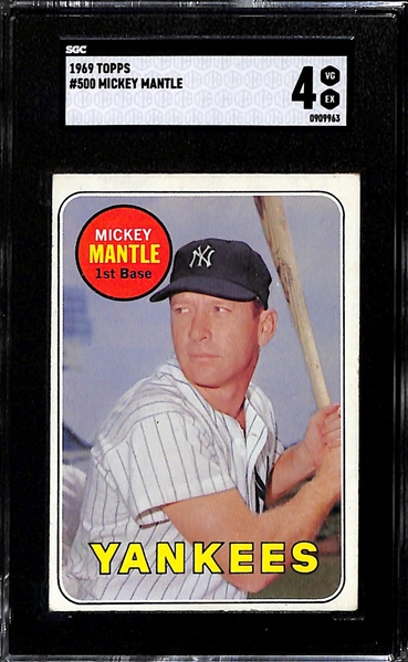 1969 Topps Mickey Mantle #500 Graded SGC 4