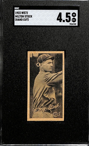 1923 W572 Milton Milt Stock (St. Louis Cardinals) Hand Cut Card Graded SGC 4.5