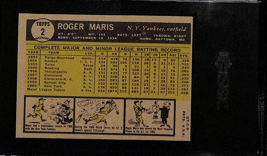 1961 Topps Roger Maris #2 Graded SGC 6 