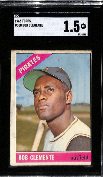 Graded Lot - 1952 Topps Monte Irvin (SGC 3), 1964 Topps Roberto Clemente (SGC 1), 1966 Topps Roberto Clemente (SGC 1.5)