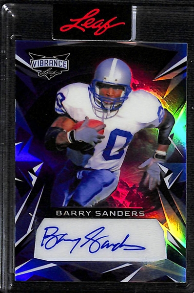 2023 Leaf Vibrance Barry Sanders Autograph Prismatic Platinum Blue (#/3)