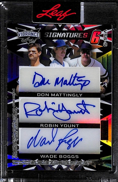 2023 Leaf Vibrance Cal Ripken Jr/Ryne Sandberg/Paul Molitor/Don Mattingly/Robin Yount/Wade Boggs Signatures 6 Autograph (#/3)