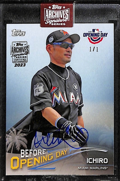 2023 Archives Signatures Series Buyback (2018 Topps Opening Day Before Opening Day) Ichiro Autograph (#/1)