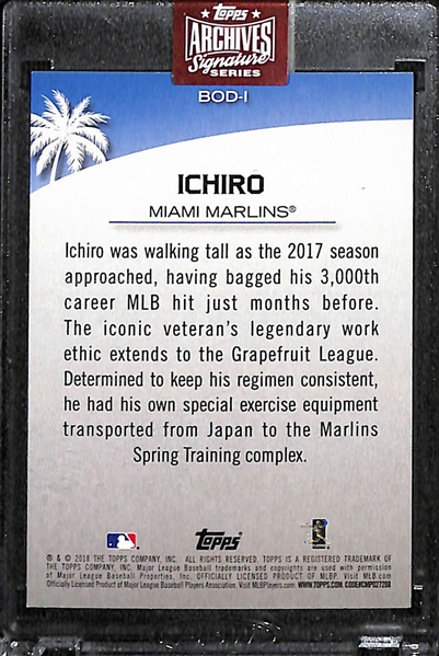 2023 Archives Signatures Series Buyback (2018 Topps Opening Day Before Opening Day) Ichiro Autograph (#/1)