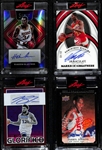Lot of (4) Basketball Autographs inc. 2021-22 Select Hakeem Olajuwon (#/149), 2021-22 Immaculate Dominique Wilkins Marks of Greatness (#/50), +