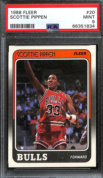 Lot of (2) PSA Graded 9 Chicago Bulls Legends- 1988-89 Fleer Scottie Pippen Rookie, 1996-97 Fleer Ultra Michael Jordan Decade of Excellence