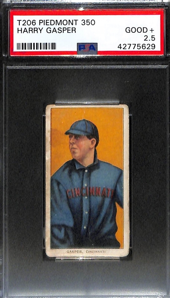 (3) 1909-11 T206 Cards - Tom Downey (Batting - PSA 3), Art Fromme (PSA 2.5), Harry Gasper (PSA 2.5)