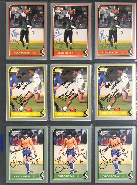 Lot of Over (300) Signed Indoor Soccer Cards w. (4) Steve Zungul, (3) Hugo Perez, (3) Jan Goossens, (3) Mike Stankovic, (4) Branko Segota, + (Zungul Autographs Were Reviewed by JSA and Are Authentic)