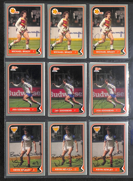 Lot of Over (300) Signed Indoor Soccer Cards w. (4) Steve Zungul, (3) Hugo Perez, (3) Jan Goossens, (3) Mike Stankovic, (4) Branko Segota, + (Zungul Autographs Were Reviewed by JSA and Are Authentic)