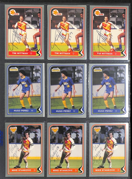 Lot of Over (300) Signed Indoor Soccer Cards w. (4) Steve Zungul, (3) Hugo Perez, (3) Jan Goossens, (3) Mike Stankovic, (4) Branko Segota, + (Zungul Autographs Were Reviewed by JSA and Are Authentic)