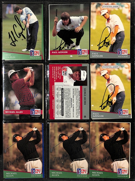 Lot of Over (390) Signed PGA Tour Golf Cards w/ (4) John Daly, (9) Fred Couples, (10) Hale Irwin, (12) Tom Kite, + (JSA Auction Letter)