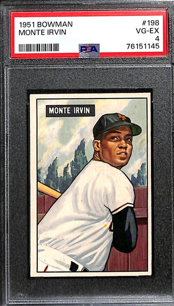 1951 Bowman Monte Irvin Rookie Card #198 Graded PSA 4