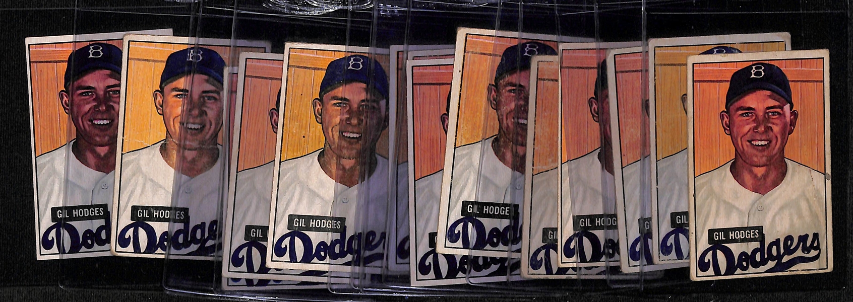 (14) 1951 Bowman Gil Hodges Cards (Range from PR to VG Condition)