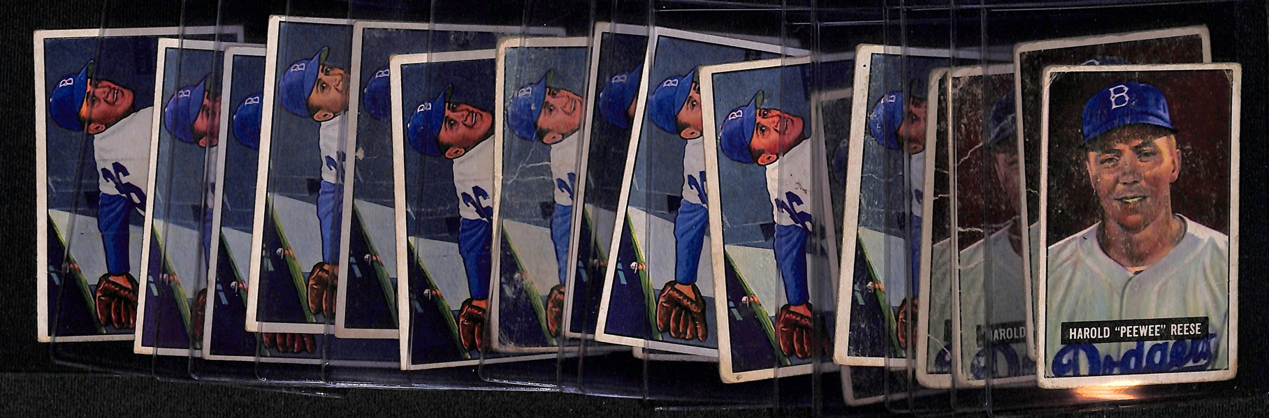 (18) 1951 Bowman Cards w. (4) Pee Wee Reese & (14) Don Newcombe (Range from PR to VG Condition)