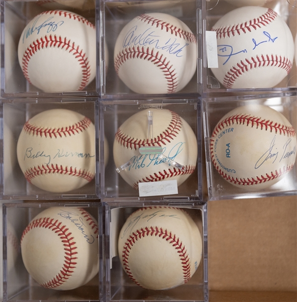 Lot of (8) Red Sox Signed Baseballs w. Boggs, Fisk, Carl Yastrzemski, Piersall, Herman, Doerr, Ellsbury, Greenwell (JSA Auction Letter)