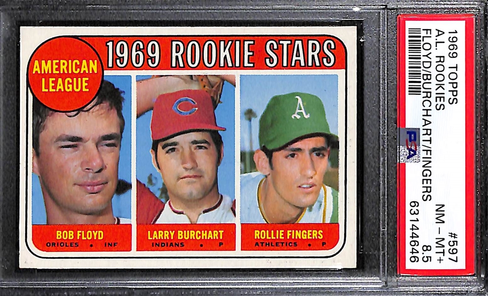 1969 Topps Rollie Fingers (HOF) Rookie Card #597 Graded PSA 8.5 NM-MT+