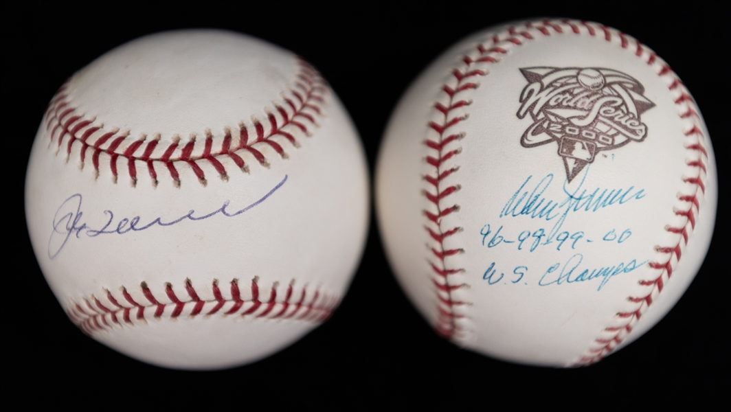 Lot of (2) Single Signed Baseballs - HOF Joe Torre & Don Zimmer  (JSA Auction Letter)