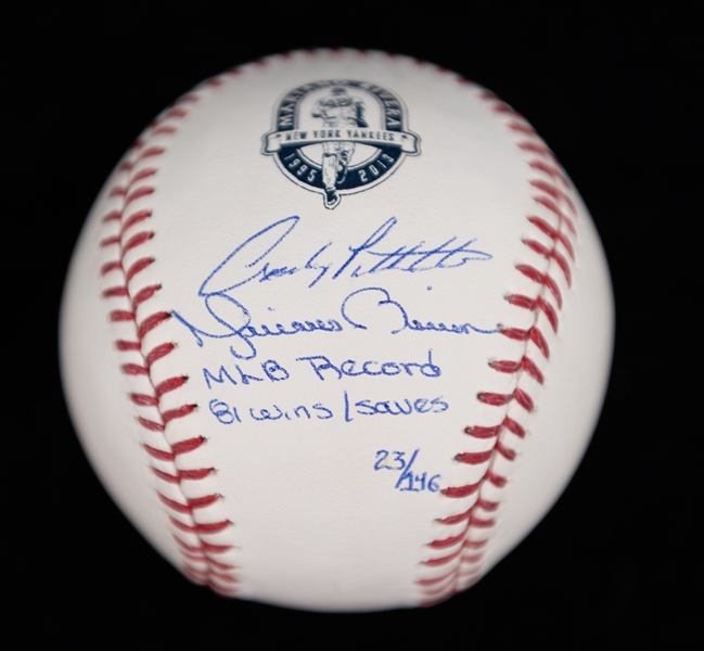 Lot of (2) Dual-Signed Baseballs w. Livan/Orlando Hernandez & Pettite/Rivera (JSA Auction Letter)