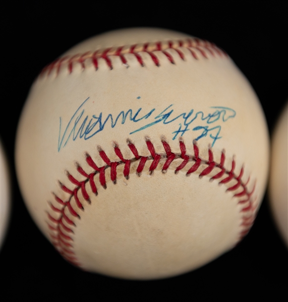 Lot of (3) HOF Player Single Signed Baseballs - Randy Johnson/Guerrerio/Alomar (JSA Auction Letter)