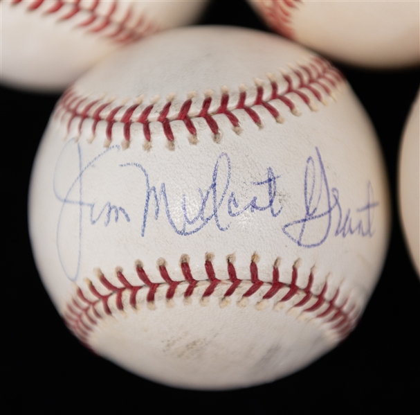 Lot of (5) Negro League Legends & Hall of Famer Signed Baseballs - Leonard/Day/O'Neil/Grant/Gray (JSA Auction Letter)