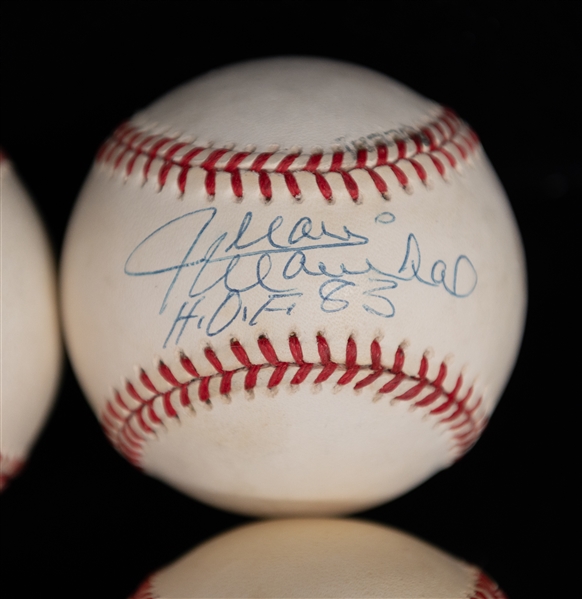 Lot of (6) Hall of Famer Autographed Baseballs - Early Wynn/Perry/Niekro/Marichal/Lemon/Sutton (JSA Auction Letter)